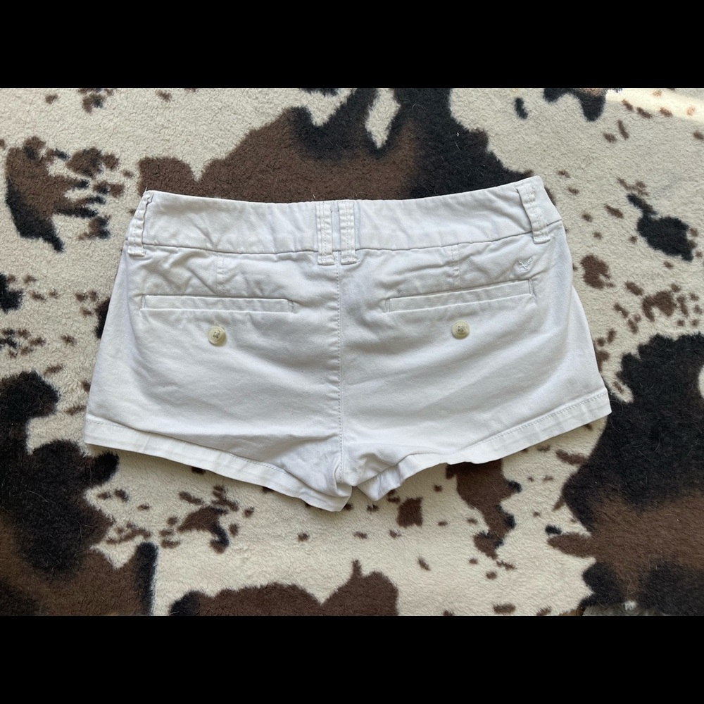 American Eagle Stretch white lowrise shorts- Size 0